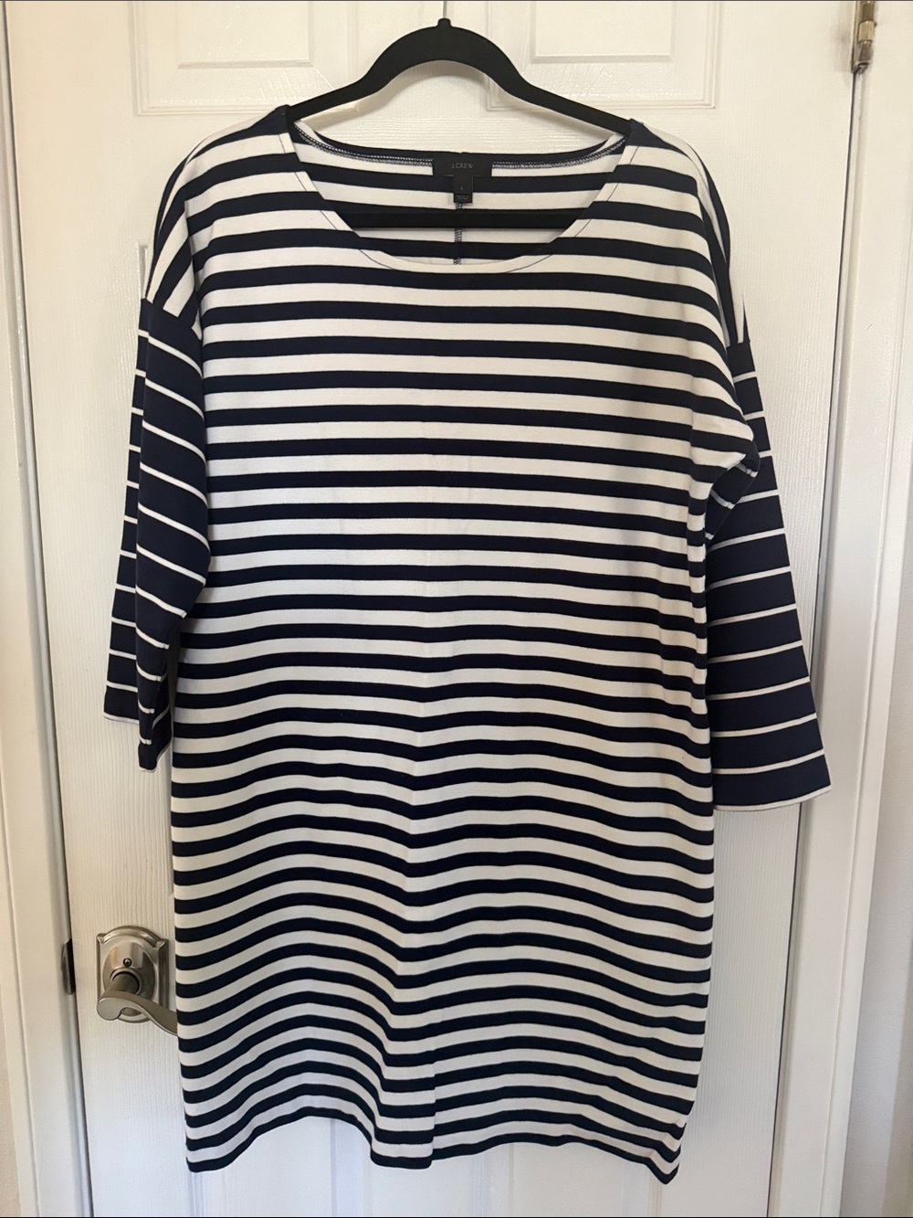 J. Crew Navy and White Striped Mini Dress